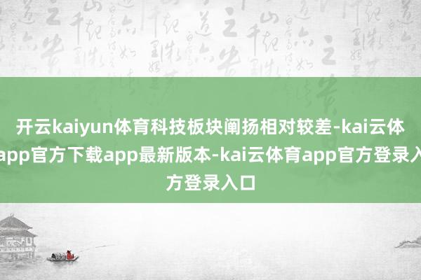 开云kaiyun体育科技板块阐扬相对较差-kai云体育app官方下载app最新版本-kai云体育app官方登录入口