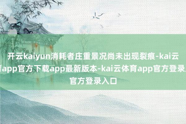 开云kaiyun消耗者庄重景况尚未出现裂痕-kai云体育app官方下载app最新版本-kai云体育app官方登录入口